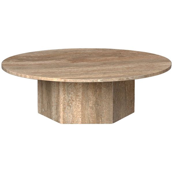 Epic coffee table, round, 110 cm, warm taupe travertine