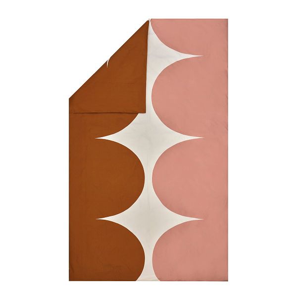 Härkä duvet cover, 150 x 210 cm, white - brown - rose